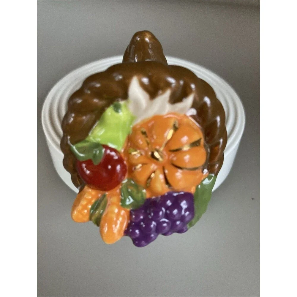 Nora Fleming Mini Autumn's Bounty Cornucopia Thanksgiving 